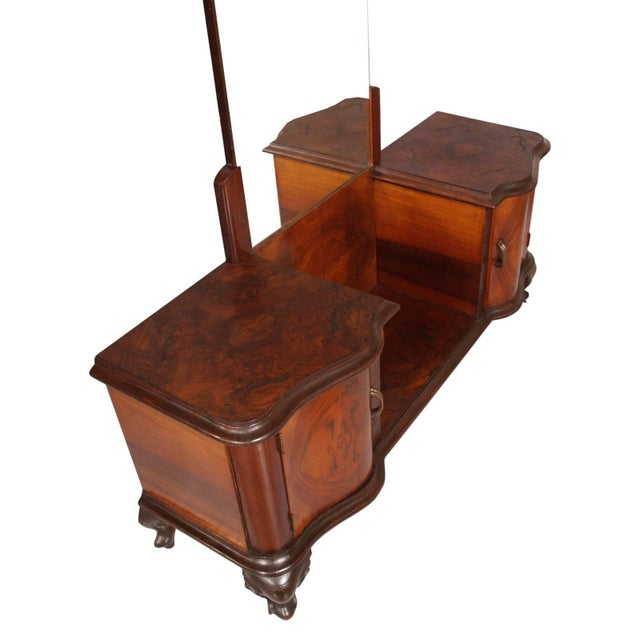 1930s Italian Chippendale Style Walnut & Burl Walnut Veneer Dressing Table, 1940s For Sale - Image 5 of 12