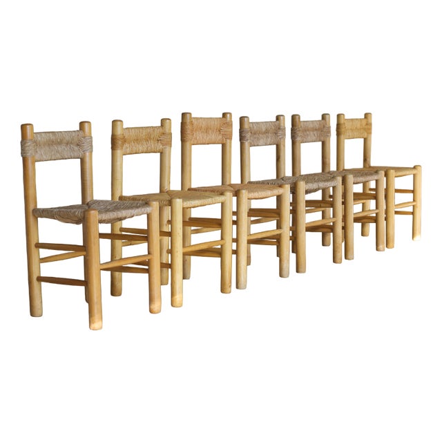 Vintage Dining Room Chairs, 1955, Set of 6 For Sale