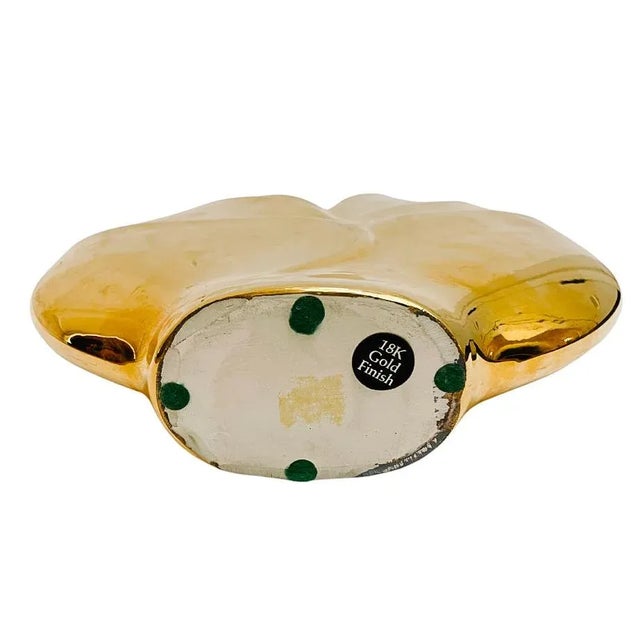 1960s Mid-Century Modern Art Deco Gold Vase With 18k Gold Finish For Sale - Image 5 of 6