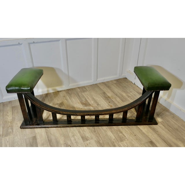 Wood William Birch Arts and Crafts Heavy Oak Club Fender, 1890s For Sale - Image 7 of 10