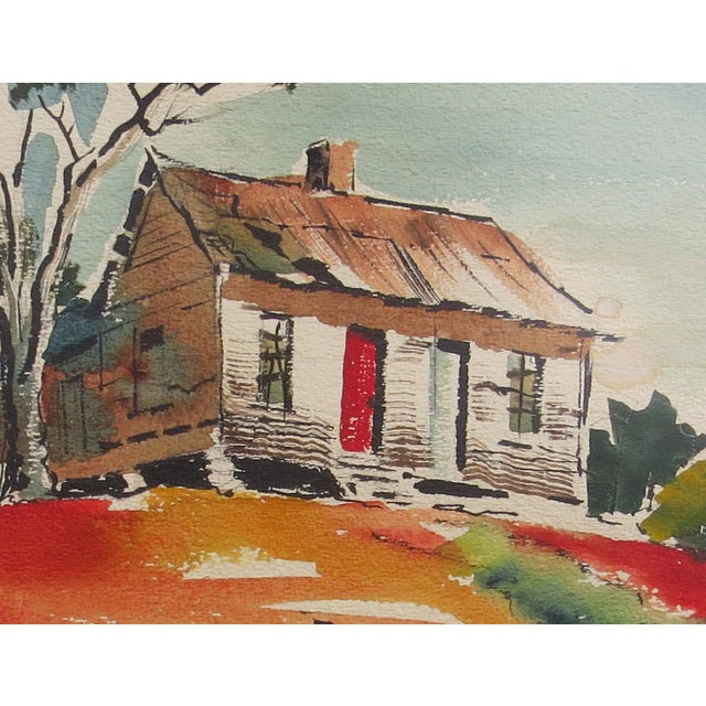 Vintage Ouida Romanoff George Framed Watercolor For Sale - Image 4 of 10