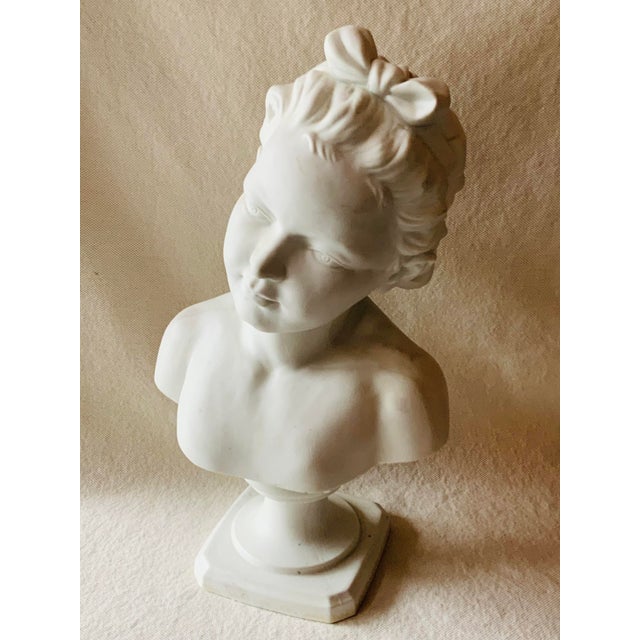 La Petite Inconnue — 19th Century French Bisque Porcelain Bust of a Child For Sale - Image 12 of 18