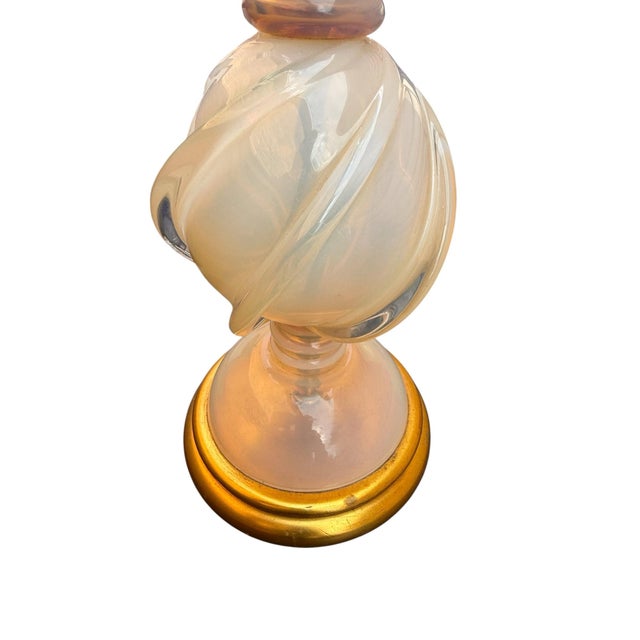 1950s Vintage Marbro Hollywood Regency Glass and Gold Table Lamp For Sale - Image 5 of 10