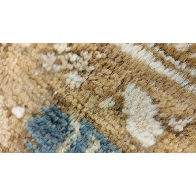 Antique Malayer Runner, Handmade Oriental Rug, Ivory, Taupe, Gold, Light Blue For Sale - Image 10 of 18