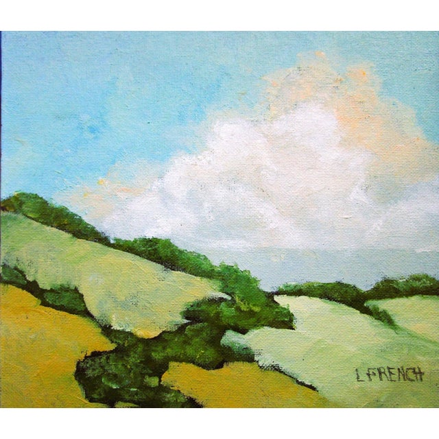 Ojai Hills Art Lynne French California landscape oil painting. The signed original painting measures 8x8 on prepared,...