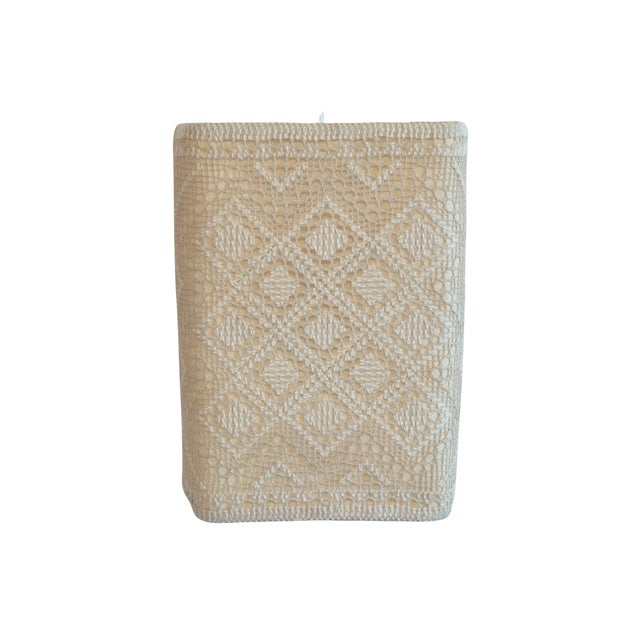 1960s Swedish Designer Embroidery Fabric Wall Light For Sale - Image 4 of 5