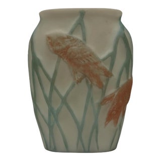 Antique 1920s Consolidated Glass "Screech Owl" Molded Satin Glass Vase For Sale