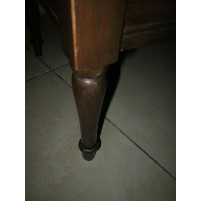 Vintage Corner Chair Wood and Fabric Seat For Sale - Image 4 of 6
