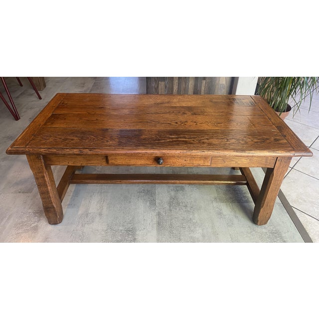Vintage Rustic Farmhouse Coffee Table in Oak, 1950 For Sale - Image 9 of 18