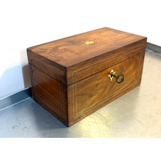 Art Deco Wood/Gold Accents Hinge-Top Box For Sale - Image 6 of 8
