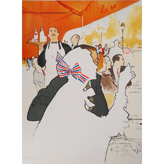 White En terrasse Lithograph by René Gruau For Sale - Image 8 of 8