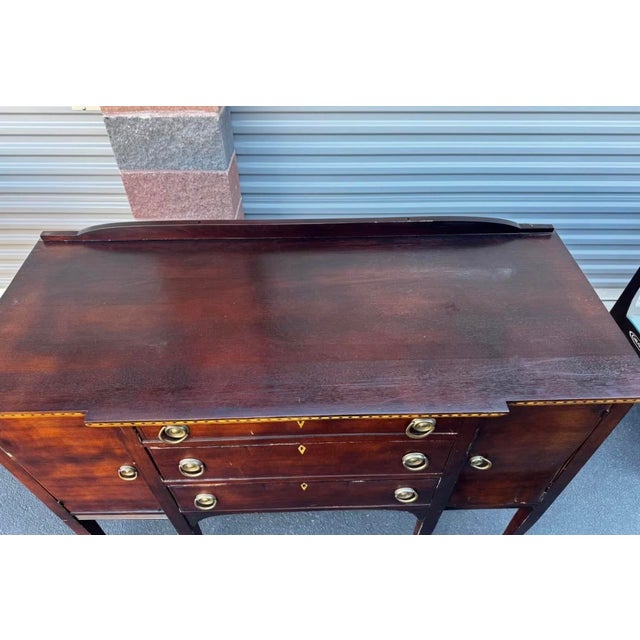 Northern Furniture Company Hepplewhite-Style Sideboard With Ring Pulls & Decorative Banding For Sale - Image 9 of 10