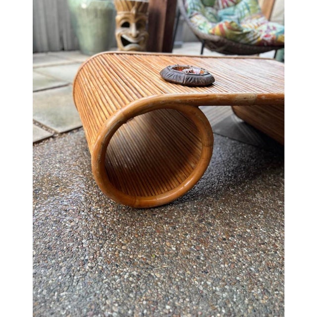 1970s 1970s Gorgeous Pencil Reed Bamboo Coffee Table For Sale - Image 5 of 7