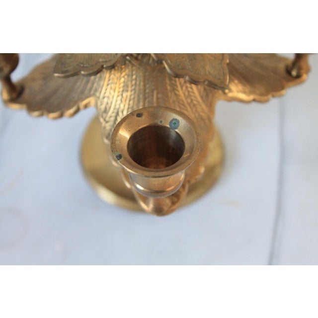 Late 20th Century Vintage Brass Christmas Tree Candle Holder For Sale - Image 5 of 7