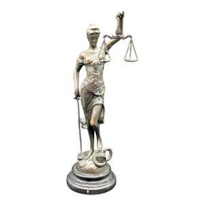Vintage Bronze Lady Justice Statue: Themis/Justitia With Scales & Sword