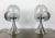 Chrome, Steel & Glass Table Lamp, Italy, 1970s, Set of 2 For Sale - Image 6 of 11