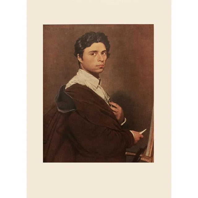 A stunning rare vintage First Edition photogravure of Self-Portrait by Jean-Auguste-Dominique Ingres. Comes from a rare...