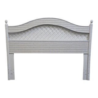 Lexington / Henry Link Country Cottage Style White Wicker Full Size Headboard 299-477-120 For Sale