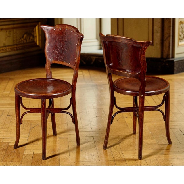 Set of Four Bentwood Dining Chairs, c.1900 — Attributed to Thonet or Jacob & Josef Kohn A striking and unusual set of four...