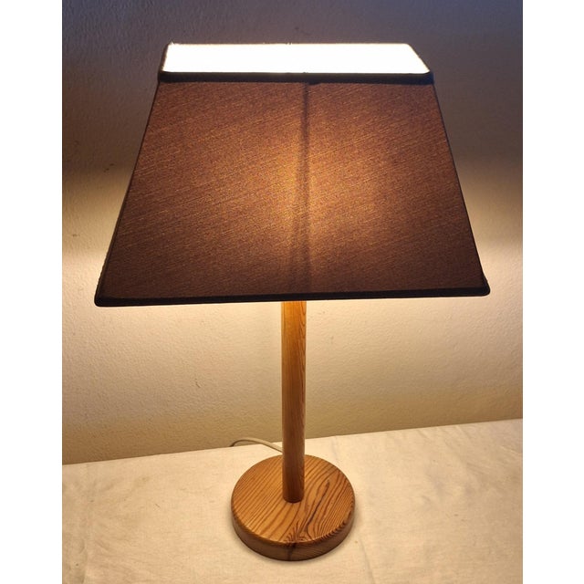 1970s Vintage Table Lamp in Pinewood by Solbacken, 1970s For Sale - Image 5 of 8