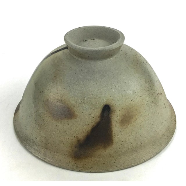 Vintage Japanese Artisan Clay Bowl With Rosewood Stand For Sale - Image 11 of 13