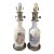 Vintage Porcelain Table Lamps Romantic Courting Scenes, Gold Trim - a Pair For Sale