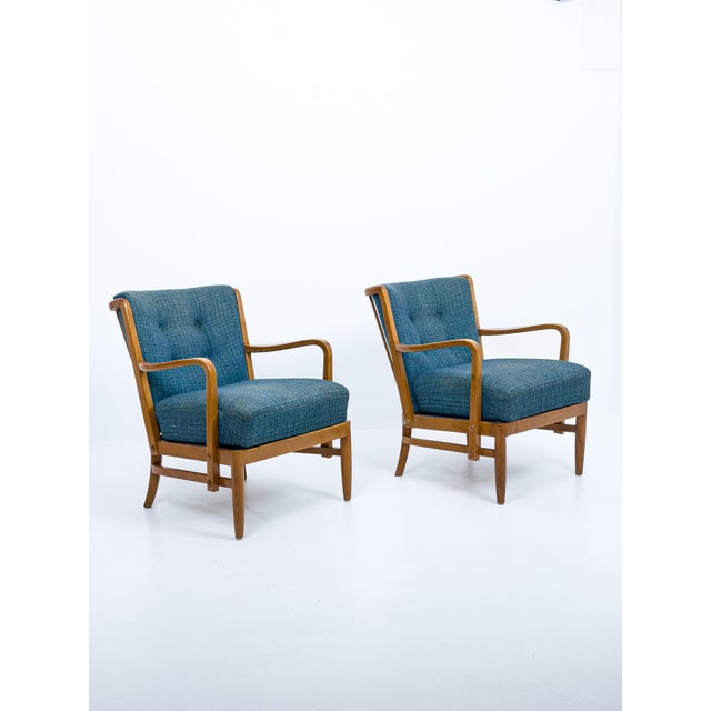 Swedish Modern Lounge Chairs by Otto Schulz for Boet, Sweden, 1930, Set of 2 For Sale - Image 4 of 10