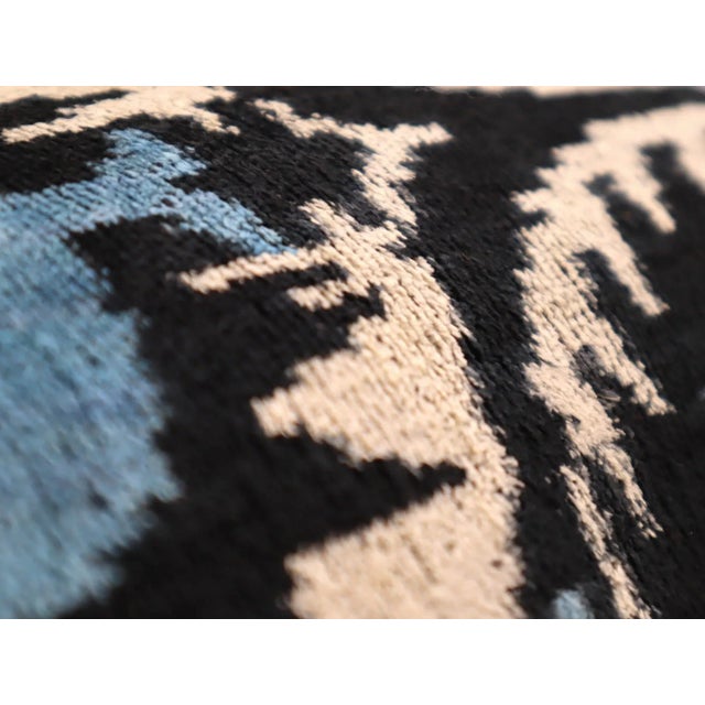 2020s Contemporary Blue Velvet Throw Pillow & Down Insert For Sale - Image 5 of 10