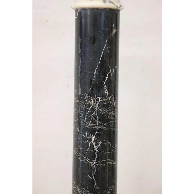 Black Antique Black and White Marble Column, 1800s For Sale - Image 8 of 10