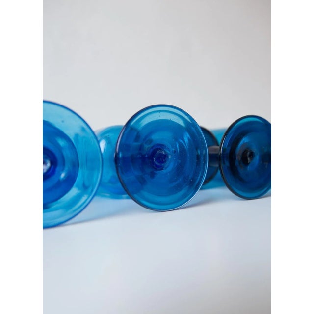 Mid-Century French Blown Glass Cups from Biot, Set of 5, in Flawless conditions. Designed 1960 to 1969