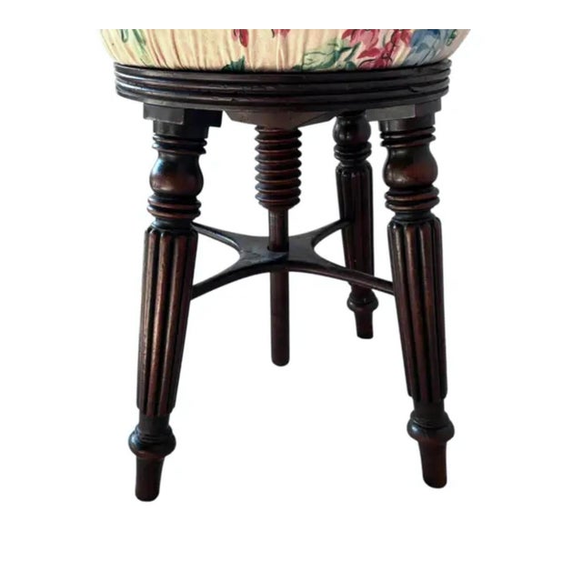 Adjustable English Mahogany Stool For Sale In Tampa - Image 6 of 8
