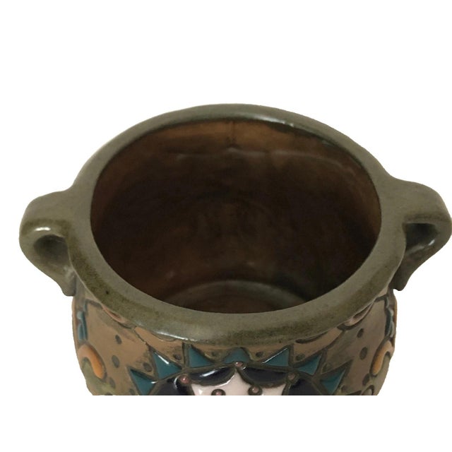 Amphora Turn Teplitz Austria Art Nouveau Pottery 3.23" Cachepot Ca: 1900-1919 For Sale In Reno/Lake Tahoe - Image 6 of 10