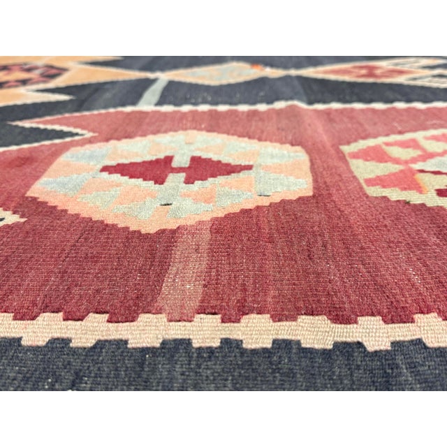 4ft 8in × 13ft 4in Simonian Turkish Kilim Area Rug For Sale - Image 9 of 12