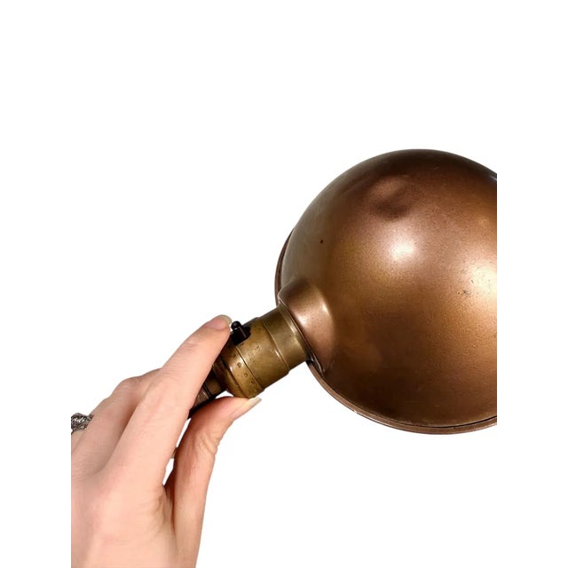 Vintage Mid Century Modern Gooseneck Metal Desk Lamp - Industrial Dome Shade For Sale In Boston - Image 6 of 10