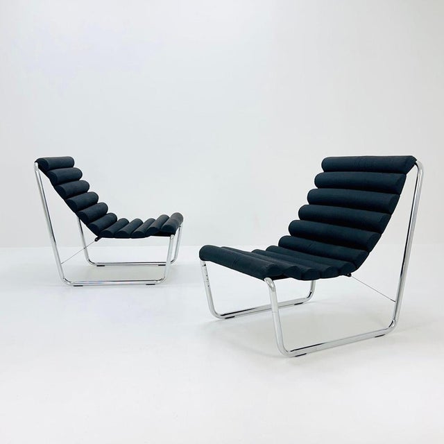 Mid Century Vintage Bauhaus Boudins Lounge Chairs 1970s France Chauffeuse "boudins" in the taste of Michel Boyer, circa...