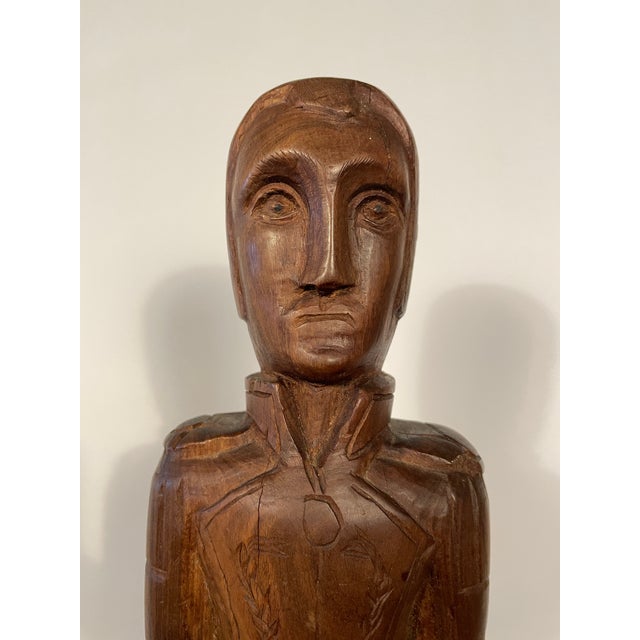 Folk art sculpture of a standing William Henry Harrison (1773-1841), 9th President of the United States, our shortest...