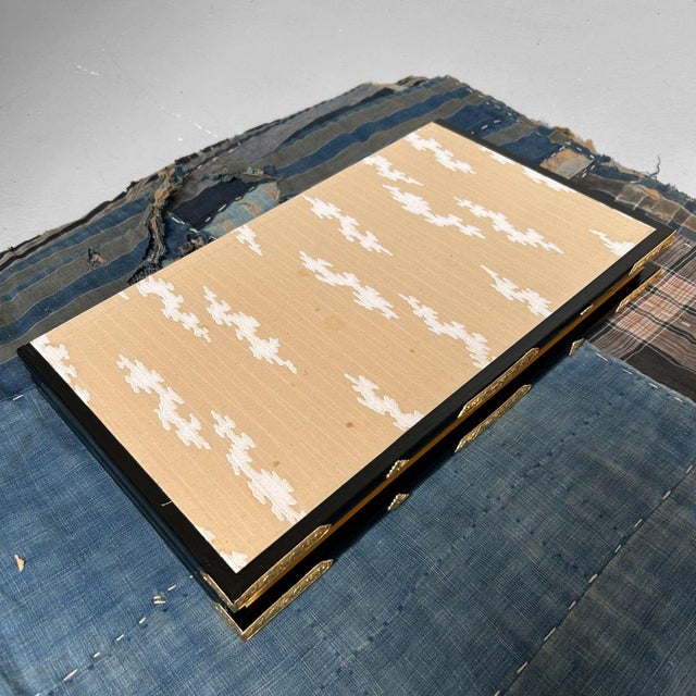 Small Japanese Byōbu Folding Screen in Gold Color, 1960s For Sale - Image 13 of 14