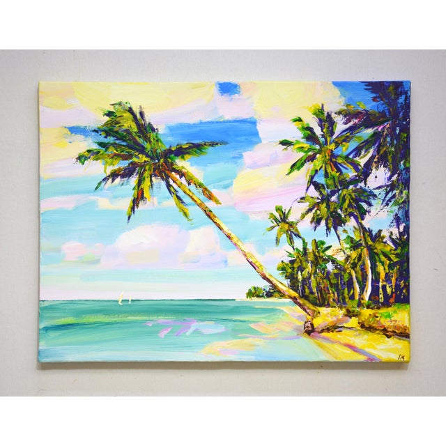 In this vivid acrylic painting, I've sought to capture the interplay of light and shadow on a sunny beachscape. The sway...