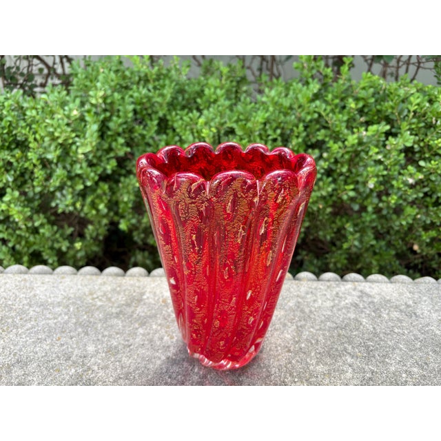 Formia Murano 1980s Murano Glass Vase For Sale - Image 4 of 9