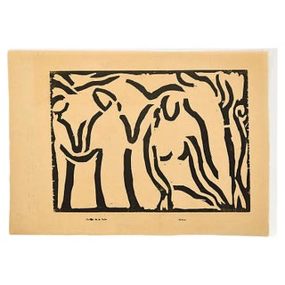 Music - Original Woodcut Print by Arturo Martini - Early 20th Century Early 20th century For Sale