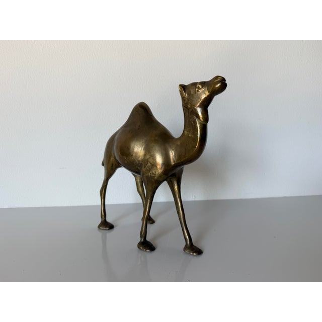 Gold 1980s Vintage Solid Brass Camel Figurine Sculpture For Sale - Image 8 of 12
