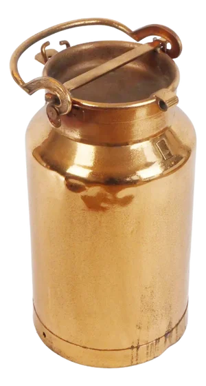 Large French Copper Plated Milk Can with Lid and Handle