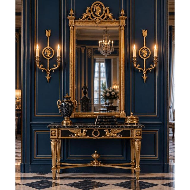 Neoclassical Bronze Two-Light Wall Sconces, 1880, Set of 2 For Sale - Image 6 of 12