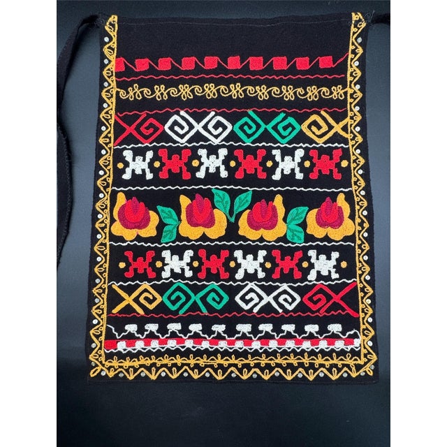 1980s 1980s Traditional Bulgarian Folklore Embroidered Apron For Sale - Image 5 of 11