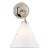 Thomas O'Brien for Visual Comfort Signature Katie Small Conical Sconce in Polished Nickel with White Glass For Sale