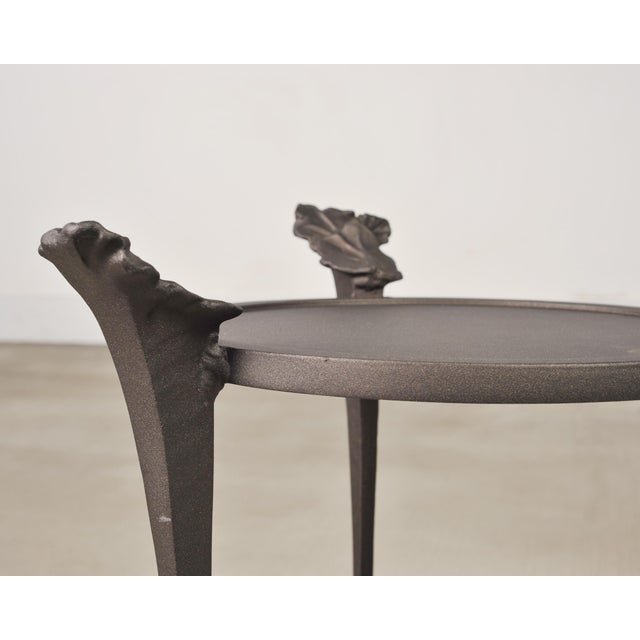 Michael Taylor Arcadia Bronzed Aluminum Garden Drinks Table For Sale - Image 10 of 18