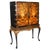 Antique Black Lacquered Marquetry Cocktail Cabinet on Stand, 1930s For Sale - Image 15 of 15