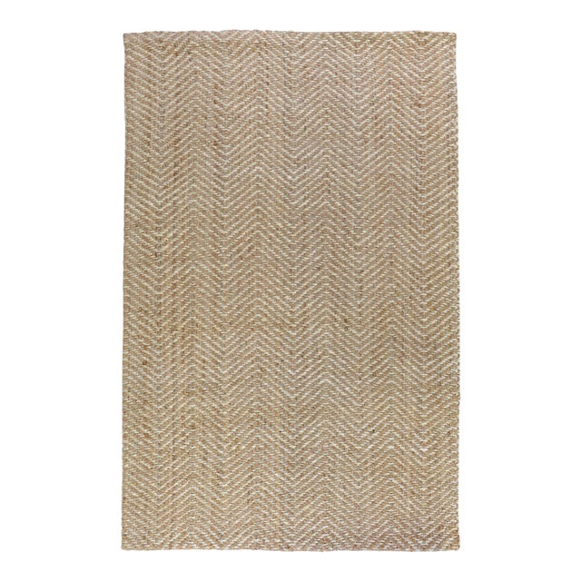 Chevron Natural / Ivory Jute Rug - 2 X 3 For Sale