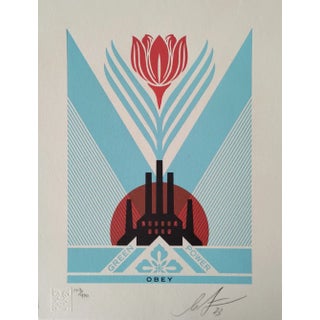 Shepard Fairey (Obey), Green Power Factory (Letterpress), Print For Sale