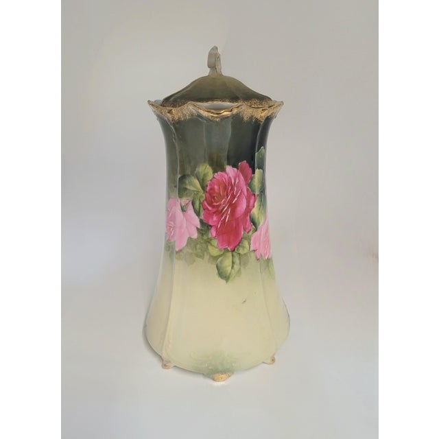 Art Nouveau Antique German Porcelain Chocolate Pot For Sale - Image 3 of 12